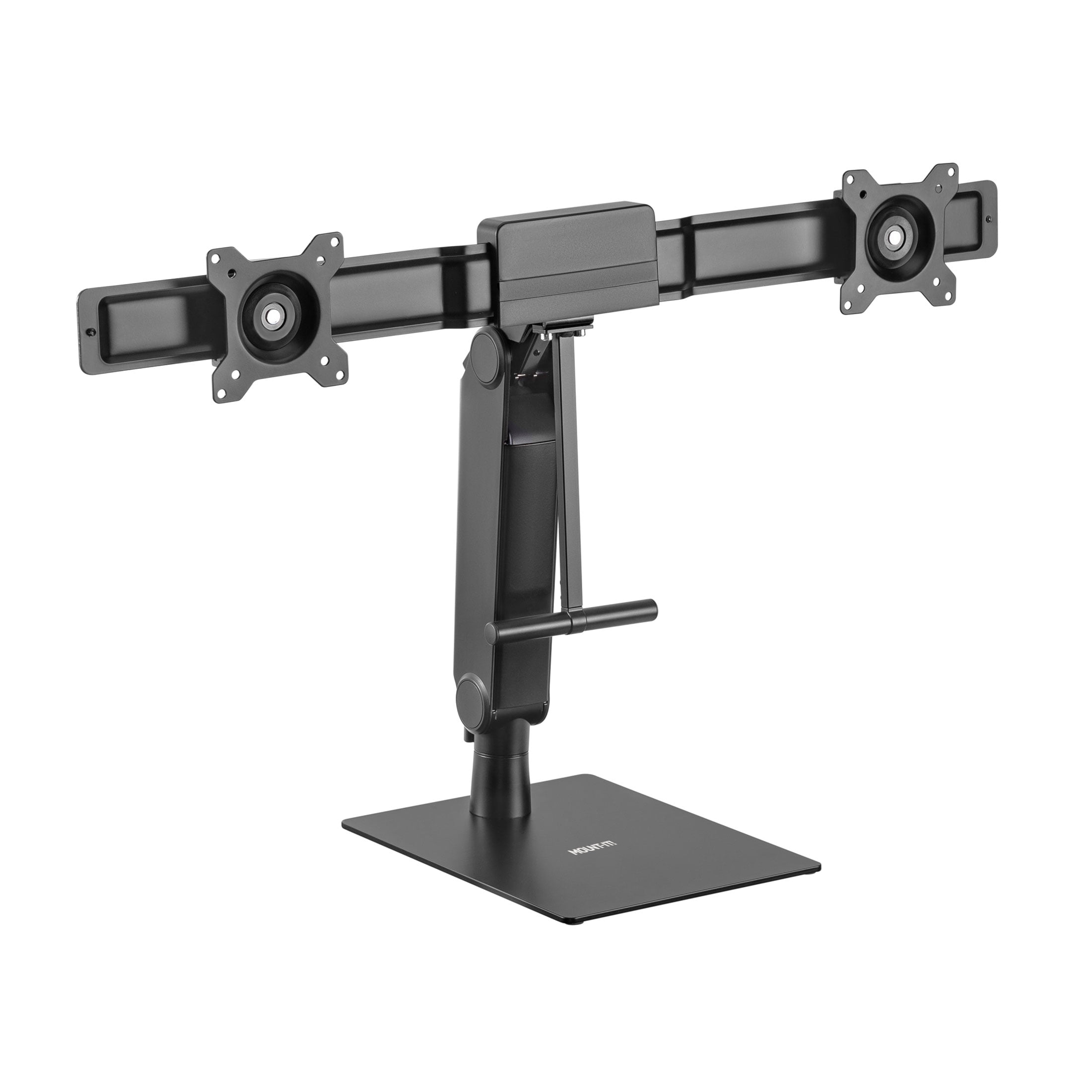 Mount-It! Freestanding Dual Monitor Arm With Height Adjustment, Fits 17" to 32" Screens, Full Motion