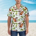 thumbnail image 2 of Susaid Mosaic Forest Squirrel Print Short Sleeve Shirts Button Down Casual Shirts Summer Beach Aloha Button Down Short Sleeve for Men ,X-Large, 2 of 7