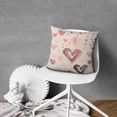 thumbnail image 5 of Valentines Day Watercolor Pink Black Heart Throw Pillow Covers 16"x16", Set Of 2, Linen Study Sofa Cushion Cover Indoor Living Room Home Decor, 5 of 7