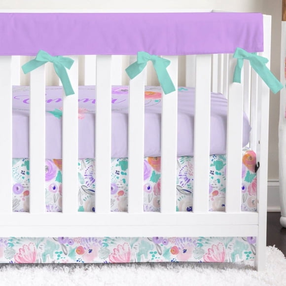 Juego de Cuna Sólido Purple Blooms