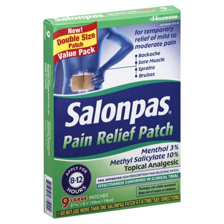 Salonpas Large Minty Scent Pain Relieving Patches, 9 patches - Walmart.com