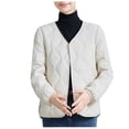 thumbnail image 2 of Ashirexll Womens Winter Tops Long Sleeve Tops Fashion Casual Loose Solid Color Button V Neck Long Sleeve Jacket, 2 of 3