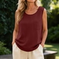 thumbnail image 6 of SwiftWear Women's Cotton Linen Pocket Tank Top, Crew Neck Sleeveless Basic Relaxed Fit Summer & Casual Everyday Top​, 6 of 6