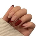 thumbnail image 5 of 24PCS Christmas Press on Nails, Whitening Red French Style with Silver Lines, Minimalist Elegant Acrylic Fake Nails, Detachable Reusable Manicure Kit for Women, Holiday Party & Daily Elegant Look, 5 of 5