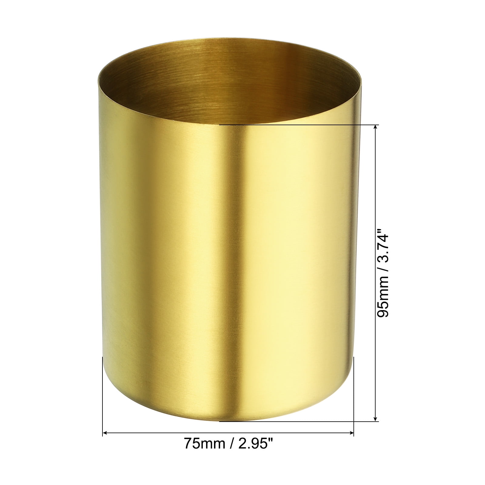 Unique Bargains Stylish Stainless Steel Pencil Holder for Desk Accessories Golden