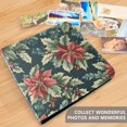 thumbnail image 4 of FORMRS 3 Ring Photo Album 4"x6" Self Adhesive Large Capacity PU Leather Cover, Retro Christmas Poinsettia, 4 of 8