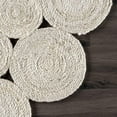 thumbnail image 3 of Natural Jute Round white Color Hand Braided Home Area Rug Living room Area rug Indoor Outdoor Carpet Door Mat-5x5 Square Feet (60x60 Inch), 3 of 4
