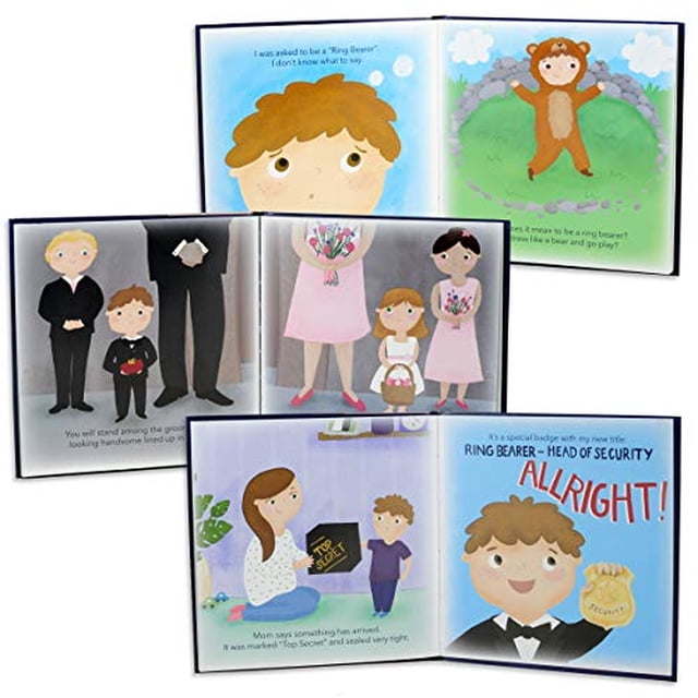 Set de regalo Tickle & Main, portador de anillo: incluye libro, insignia y maletín de segu Tickle & Main Tickle & Main