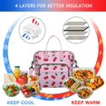 thumbnail image 4 of Insulated Lunch Bag Women, Leakproof Large Lunch Box, Reusable Lunch Cooler Bag with Adjustable Strap, Lunch Tote Bag for Work Women,Cherry Pattern Lunch Tote Bags Gifts for Woman, Mom, 4 of 6