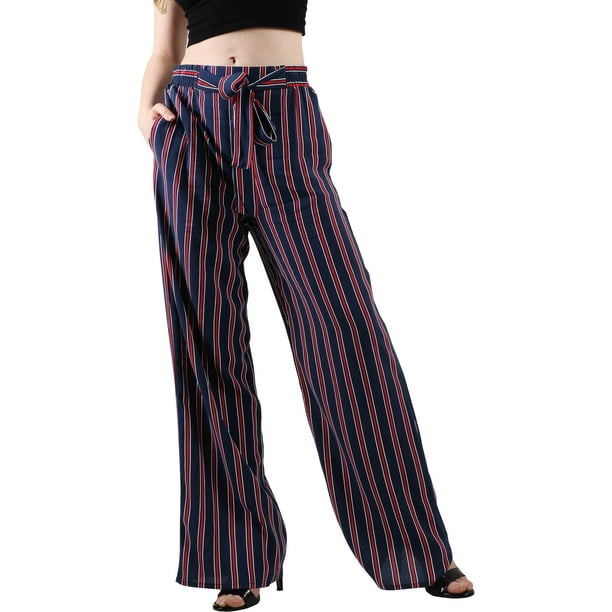 side stripe palazzo pants