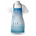 thumbnail image 3 of Ocean Apron Sail Boats Sea Regatta Race Sports Panoramic View Seascape Summer Sky Photo, Unisex Kitchen Bib Apron with Adjustable Neck for Cooking Baking Gardening, Pale Blue and White, by Ambesonne, 3 of 3