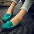 thumbnail image 6 of Juebong Loafers for Women Comfortable Suede Driving Shoes Solid Color Slip-On Walking Flats Loafer Green,39, 6 of 8