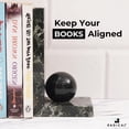 thumbnail image 3 of Radicaln Black Marble Bookends 8" – Premium Desk Organizers, Elegant Office Décor, Sturdy Book Support for Bookcshelves & Book Ends for Living Rooms, 3 of 6