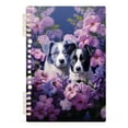 thumbnail image 2 of Dogs Flowers Floral Purple Ring Binder Notebook Journey Note Diary College Ruled Spiral Notebook Study Loose Leaf Paper A5 60 Pages, 2 of 8