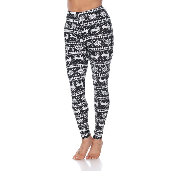 White Mark Women's Holiday Printed Leggings