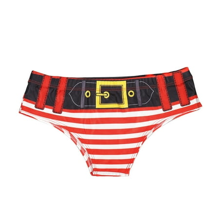 Christmas Undies (Toponeto) Christmas Women's Stripe Print Belt Panty Girls Underwear ()
