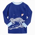 thumbnail image 5 of NOLDARES Toddler Boys Pjs Pajama Set 2 Piece Cotton Long Sleeve Top and Pants Print Comfy Sleepwear Boys Toddler 6-12 Months 12-24 Months 2t 3t 4t 5t 6t 7t 8t 9t Children,Dark Blue,3-4 Y, 5 of 9