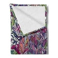 thumbnail image 2 of Floral Soft Flannel Fleece Throw Blanket, Tropical Jungle Rainforest Abstraction Narcissus Iris Vintage Style Nature, Cozy Plush for Indoor and Outdoor Use, 70" x 90", Multicolor, by Ambesonne, 2 of 5