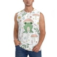 thumbnail image 2 of Lsque Frog and Mushrooms Print Men's Cotton Blend Sleeveless Muscle Shirts (S-3XL)- Moisture Wicking, Odor Protection, UPF 30+,XX-Large, 2 of 8