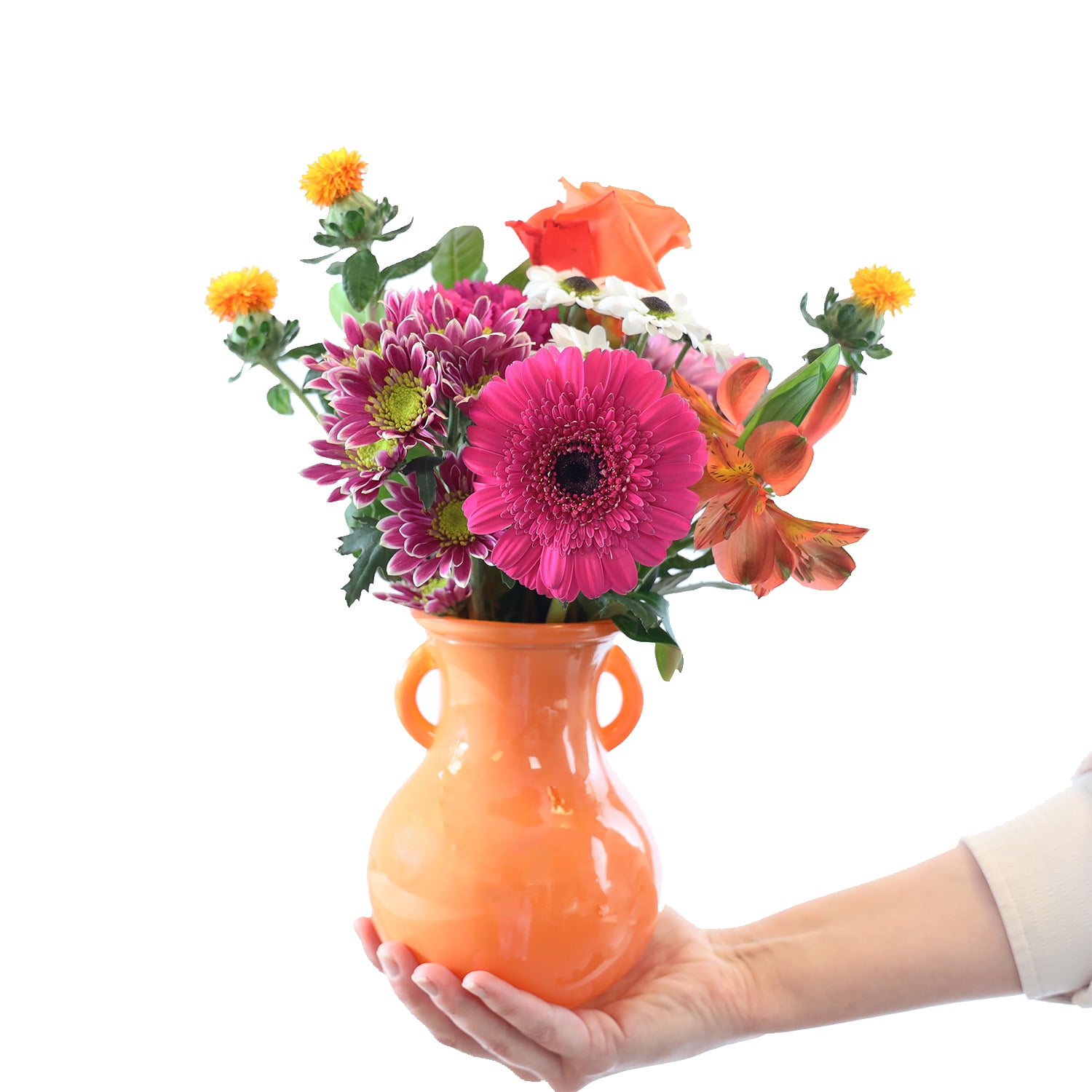 Mixed Flower Bouquet Medium with Vase, Colors May Vary