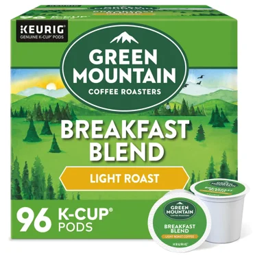 Green Mountain Coffee Breakfast Blend, 96 K-Cup Pod, Light Roast