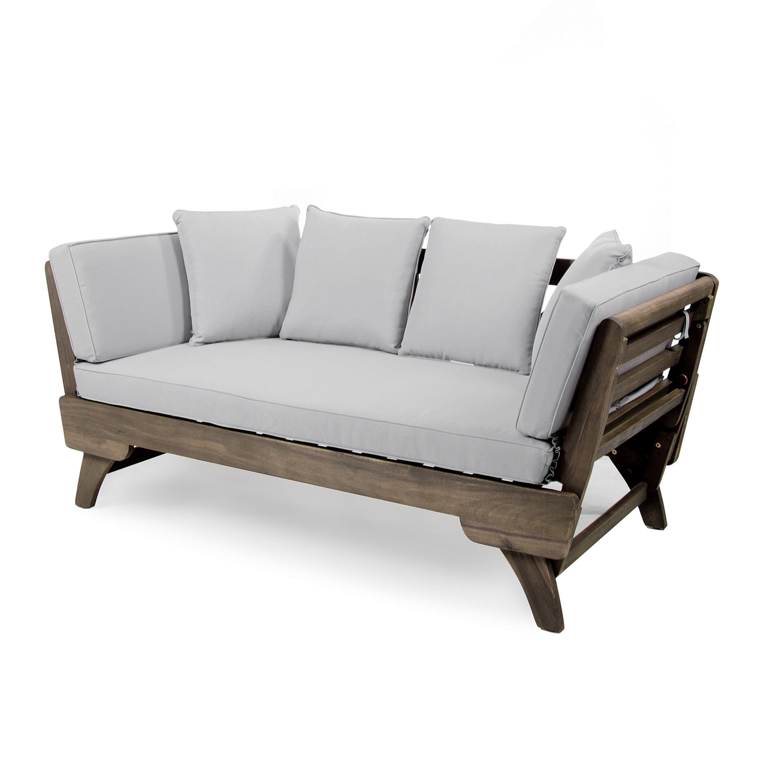 Othello Outdoor Grey Finished Acacia Wood Daybed with Water Resistant