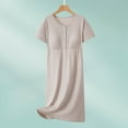 thumbnail image 2 of Dreluolixuan Ladies Pajamas Lightweight Loose Nightgown Cozy Short Sleeve Sleep Dress Solid Casual Sleepwear, 2 of 5