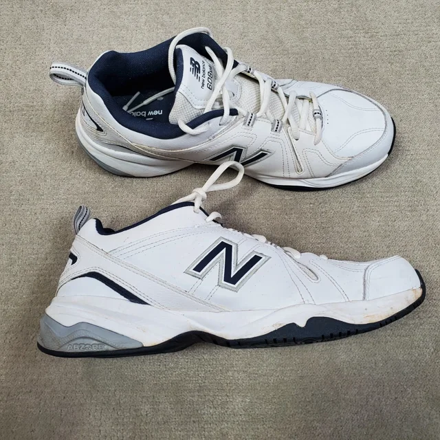 New Balance Shoes Mens 12 D White Leather Walking Training Sneakers MX608V4W