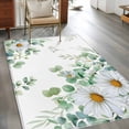 thumbnail image 2 of 3'x5' Rug for Living Room Bedroom, Eucalyptus Leaves Washable Area Rugs Non-Slip Carpet Mats, Daisy Spring Floral Botanical Watercolor Indoor Low Pile Area Rug Runner for Kitchen, Mudroom, 2 of 8