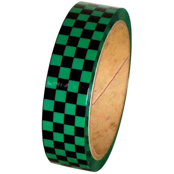 1" Checker Tape Green and Black 