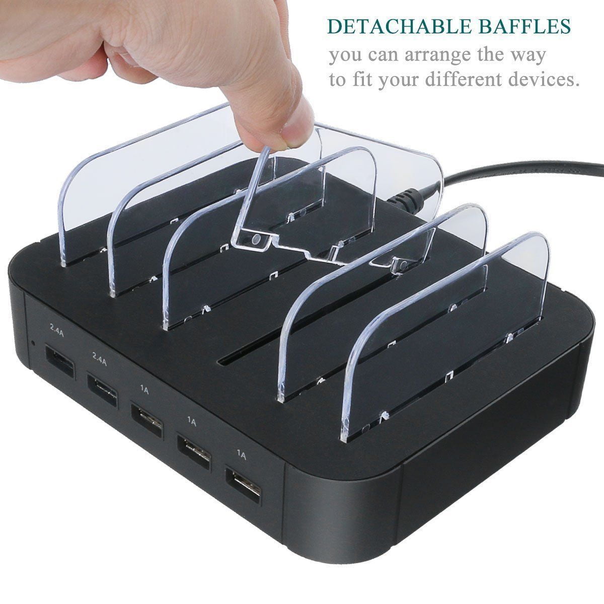 5 Ports USB Charging Station Universal Detachable Multiport Desktop