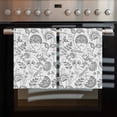 thumbnail image 2 of Boho Grey Floral Kitchen Towels Set of 2, Water Absorbent Dish Towel, Vintage Farmhouse Paisley Plant Leaf Decorative Hand Towels - Quick Drying Cloth for Cooking Baking, 18x28 Inch, 2 of 8