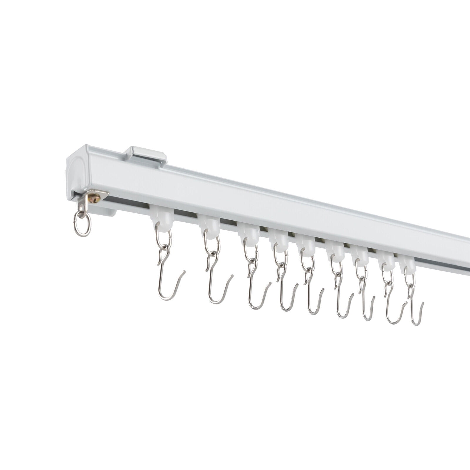 Miumaeov Curtain Track Kit with Roller Hooks Aluminum Wall Mount