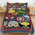 thumbnail image 6 of Captain America 3 Piece Bedding Set Cartoon Comforter Set Cute Duvet Cover Sets Super Soft Aldult Bedding Set Kids Bedroom Gifts,1 Duvet Cover with 2 Pillowcases 86"x70", 6 of 8