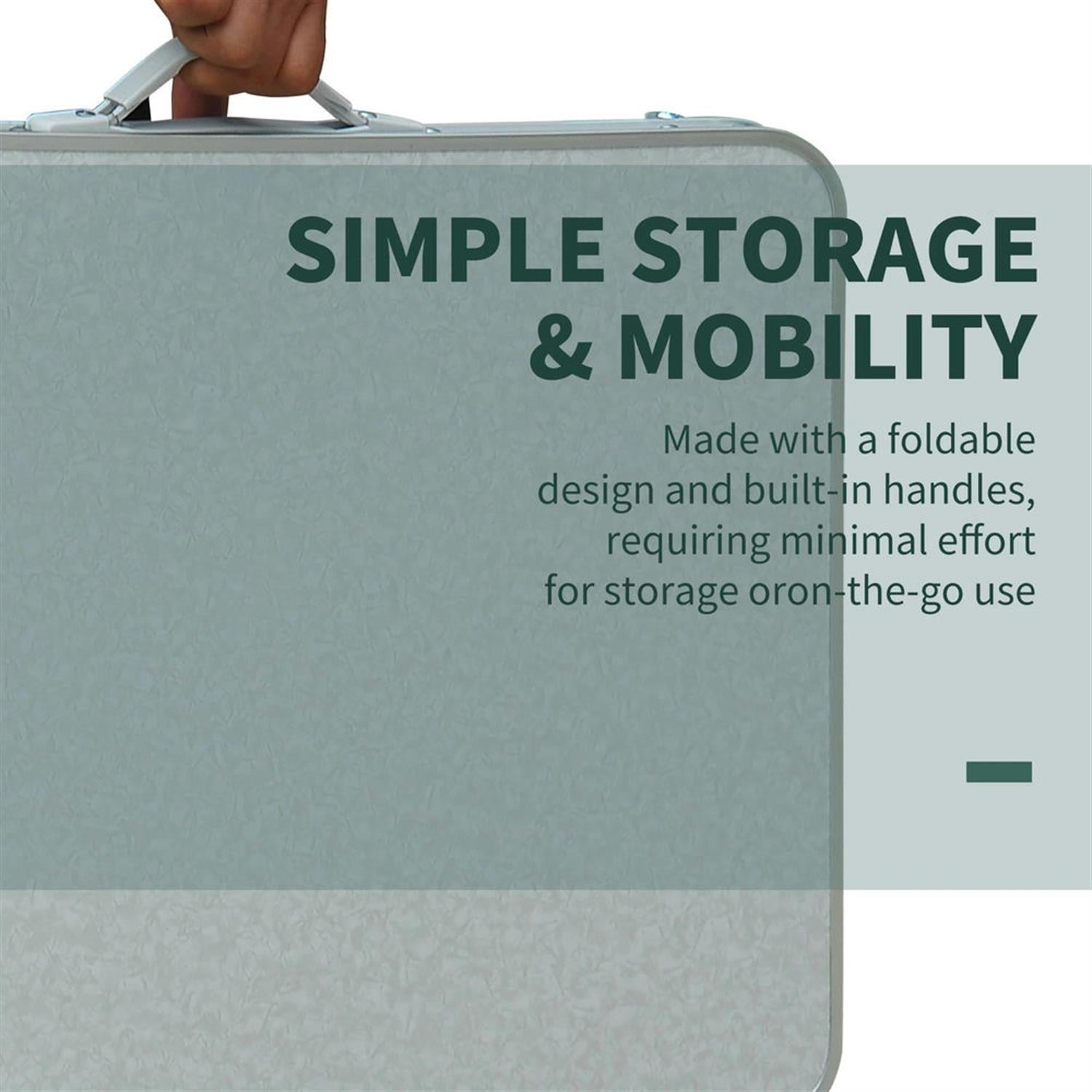 Demi Bonn 23" Collapsible Camping Table with Faucet, Outdoor Portable Folding Aluminum Lightweight Easy-Clean Table with Handle for Picnics, Silver