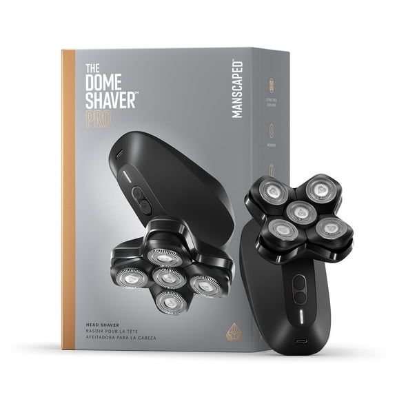MANSCAPED® The Dome Shaver™ PRO Head Shaver for Bald Men – Five Rotary Blades with SkinSafe® & FlexAdjust Technology - Black
