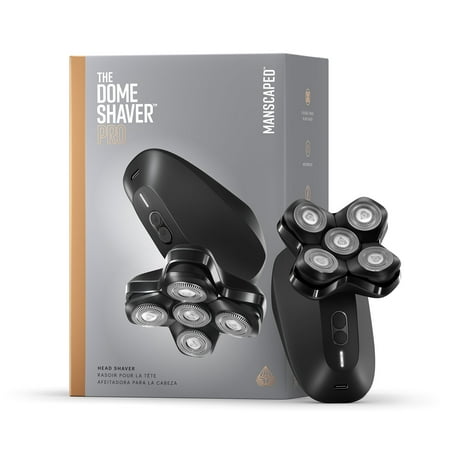 MANSCAPED® The Dome Shaver™ PRO Head Shaver for Bald Men – Five Rotary Blades with SkinSafe® & FlexAdjust Technology - Black
