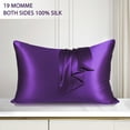 thumbnail image 2 of Unique Bargains 19 Momme Silk Pillowcase with Zipper 1 Pc Purple 20" x 36", 2 of 8