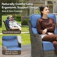 thumbnail image 5 of PARKWELL Outdoor Swivel Glider Chair Set of 2,Luxury High Back 6-Inch Thick Cushions Swivel Rocker Rocking Lounge Chair,Patio Bistro Set for Porch Deck Backyard,Brown/Navy, 5 of 9