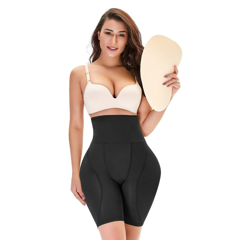 Women Shapewear Tummy Control Panties Body Shaper Butt Lifter Padded Hip  Enhancer Seamless Underwear High Waist Short Black/Beige 