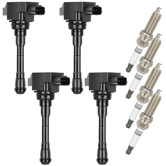 cciyu 4 ignition coils with 4 iridium Spark Plugs for Nissan Juke L4 1.6L C1807 UF-659 22448-1KC0A