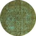 thumbnail image 1 of Ahgly Company Indoor Round Oriental Light Blue Industrial Area Rugs, 8' Round, 1 of 4