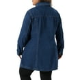 thumbnail image 3 of Agnes Orinda Women's Plus Size Denim Jacket Buttons Long Sleeves Jean Jackets 1X Dark Blue, 3 of 6