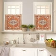 thumbnail image 4 of Kitchen Curtain Valance and Tiers Set Boho Bohemia 3 Pc Window Treatment Tribal Vintage Rustic Burnt Orange 3 Pieces Rod Pocket Valance Set for Small Windows Bedroom 54 in x 24 in, 4 of 6