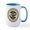 White/Blue Inside, variant on CafePress - MIMBRES CHECKERD BIRDS EATING FISH BOWL DESIGN Lar - 15 oz Ceramic Large White Novelty Mug