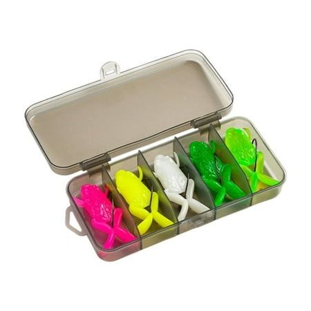 Trout Swimbait 5pcs Topwater Frogs Lures Set 3.7cm/4.7cm Frogs Crankbait Lures Fishing Lures Soft Frogs Baits with Hook
