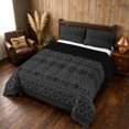 thumbnail image 3 of Manfei Bohemian Aztec Queen Comforter Set,Exotic Style Comforter Sets Queen, Gray Black, Black Reversible 3pcs, 1 Comforter and 2 Pillowcases, 3 of 6