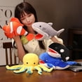 thumbnail image 2 of Stuffed Plush Animals Toys Hand Finger Story Puppet Kawaii Dolls Educational Toys Octopus Penguin Clown Fish Birthday Gift, 2 of 5