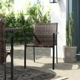thumbnail image 3 of All-Weather Set of 2 Stackable Outdoor Wicker Patio Dining Chairs with Armrests, 3 of 8