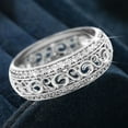 thumbnail image 3 of CILENON Valentine'S Day Gift Micro Inlay Hollow Ring For Girlfriend (Silver,6), 3 of 5
